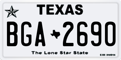 TX license plate BGA2690