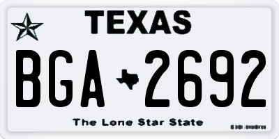 TX license plate BGA2692