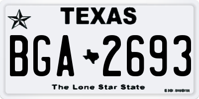 TX license plate BGA2693