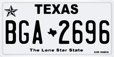 TX license plate BGA2696