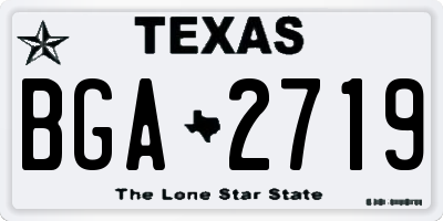 TX license plate BGA2719
