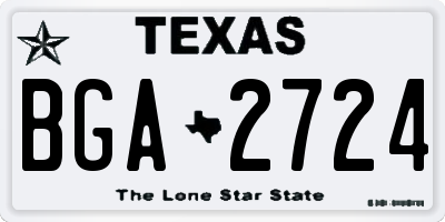 TX license plate BGA2724