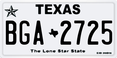 TX license plate BGA2725