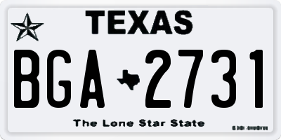 TX license plate BGA2731