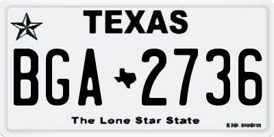TX license plate BGA2736