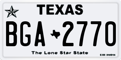 TX license plate BGA2770