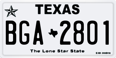 TX license plate BGA2801