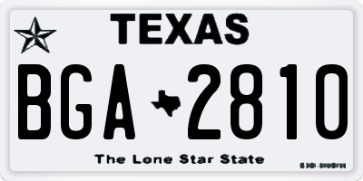 TX license plate BGA2810