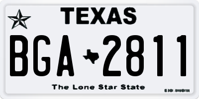TX license plate BGA2811