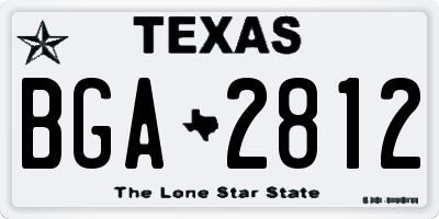 TX license plate BGA2812