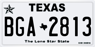 TX license plate BGA2813
