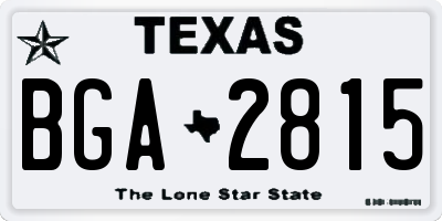 TX license plate BGA2815
