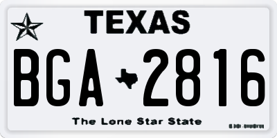 TX license plate BGA2816