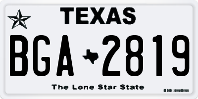 TX license plate BGA2819