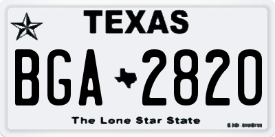 TX license plate BGA2820