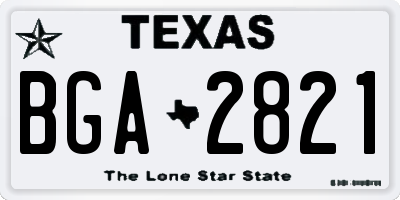 TX license plate BGA2821