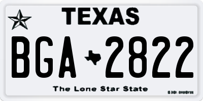 TX license plate BGA2822