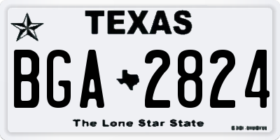 TX license plate BGA2824