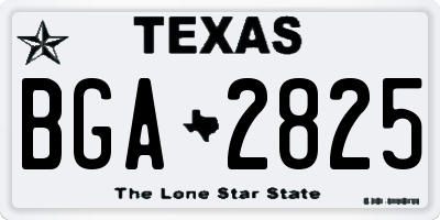TX license plate BGA2825
