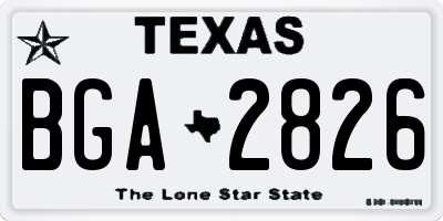 TX license plate BGA2826