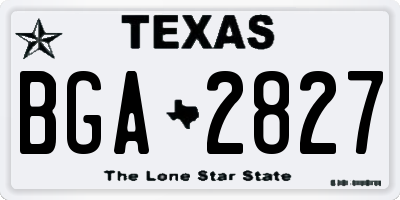 TX license plate BGA2827