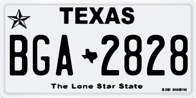 TX license plate BGA2828