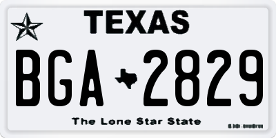 TX license plate BGA2829