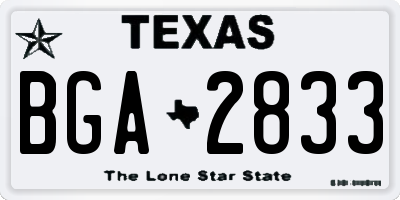 TX license plate BGA2833