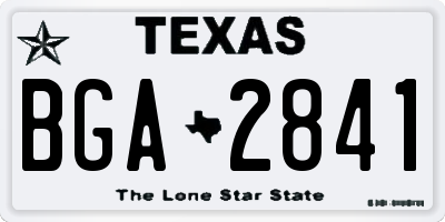 TX license plate BGA2841