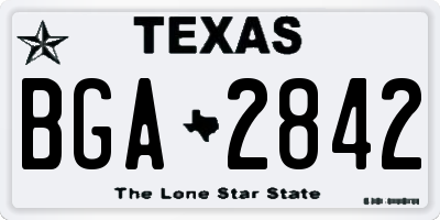 TX license plate BGA2842