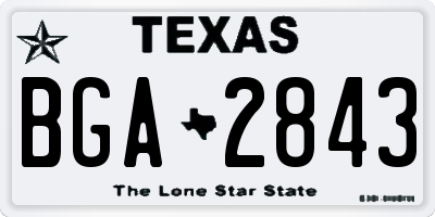 TX license plate BGA2843