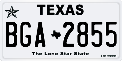 TX license plate BGA2855
