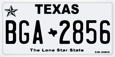 TX license plate BGA2856