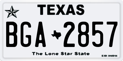 TX license plate BGA2857
