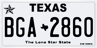 TX license plate BGA2860