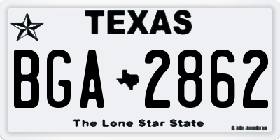 TX license plate BGA2862