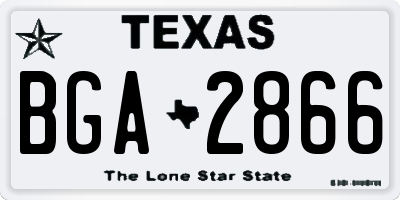 TX license plate BGA2866