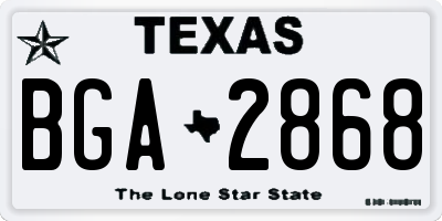TX license plate BGA2868