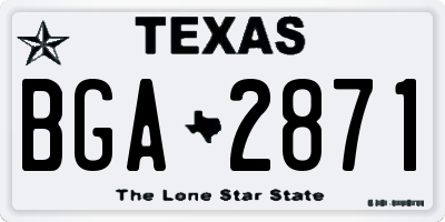 TX license plate BGA2871