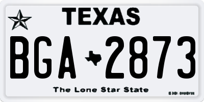 TX license plate BGA2873