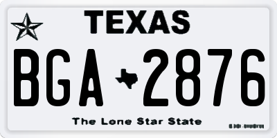 TX license plate BGA2876