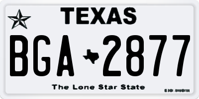 TX license plate BGA2877
