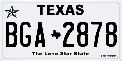 TX license plate BGA2878