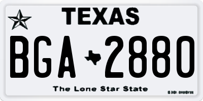 TX license plate BGA2880