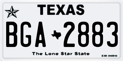 TX license plate BGA2883