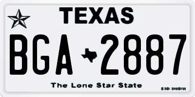 TX license plate BGA2887