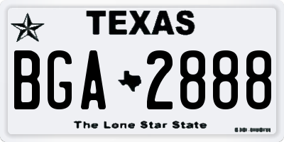 TX license plate BGA2888