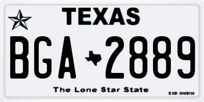 TX license plate BGA2889