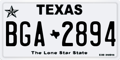 TX license plate BGA2894