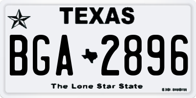 TX license plate BGA2896